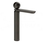 Gessi Perle Смеситель для раковины высокий, без д/к, излив 27,4 см, цвет: black metal brushed PVD 74004#707