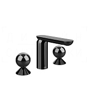 Gessi Perle Смеситель для раковины на 3 отв., без д/к, излив 13,2 см, цвет: black metal PVD 74005#706