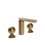 Gessi Perle Смеситель для раковины на 3 отв., без д/к, излив 13,2 см, цвет: warm bronze brushed PVD 74005#726