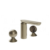 Gessi Perle Смеситель для раковины на 3 отв., без д/к, излив 13,2 см, цвет: finox brushed nickel 74015#149
