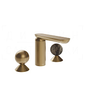 Gessi Perle Смеситель для раковины на 3 отв., без д/к, излив 13,2 см, цвет: warm bronze brushed PVD 74015#726