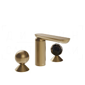 Gessi Perle Смеситель для раковины на 3 отв., без д/к, излив 13,2 см, цвет: warm bronze brushed PVD 74025#726