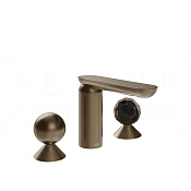 Gessi Perle Смеситель для раковины на 3 отв., без д/к, излив 13,2 см, цвет: coffee bronze brushed 74025#761