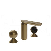 Gessi Perle Смеситель для раковины на 3 отв., без д/к, излив 13,2 см, цвет: deep bronze brushed PVD 74025#791