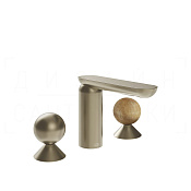 Gessi Perle Смеситель для раковины на 3 отв., без д/к, излив 13,2 см, цвет: finox brushed nickel 74035#149