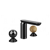 Gessi Perle Смеситель для раковины на 3 отв., без д/к, излив 13,2 см, цвет: black metal PVD 74035#706