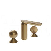 Gessi Perle Смеситель для раковины на 3 отв., без д/к, излив 13,2 см, цвет: warm bronze brushed PVD 74035#726