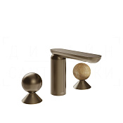 Gessi Perle Смеситель для раковины на 3 отв., без д/к, излив 13,2 см, цвет: coffee bronze brushed 74035#761