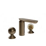 Gessi Perle Смеситель для раковины на 3 отв., без д/к, излив 13,2 см, цвет: coffee bronze brushed 74045#761