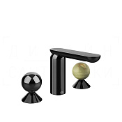 Gessi Perle Смеситель для раковины на 3 отв., без д/к, излив 13,2 см, цвет: black metal PVD 74055#706