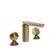Gessi Perle Смеситель для раковины на 3 отв., без д/к, излив 13,2 см, цвет: warm bronze brushed PVD 74055#726