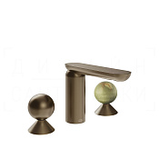Gessi Perle Смеситель для раковины на 3 отв., без д/к, излив 13,2 см, цвет: coffee bronze brushed 74055#761