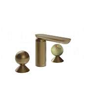 Gessi Perle Смеситель для раковины на 3 отв., без д/к, излив 13,2 см, цвет: deep bronze brushed PVD 74055#791