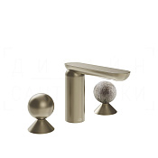 Gessi Perle Смеситель для раковины на 3 отв., без д/к, излив 13,2 см, цвет: finox brushed nickel 74065#149