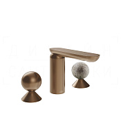 Gessi Perle Смеситель для раковины на 3 отв., без д/к, излив 13,2 см, цвет: copper brushed PVD 74065#708