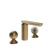 Gessi Perle Смеситель для раковины на 3 отв., без д/к, излив 13,2 см, цвет: warm bronze brushed PVD 74065#726