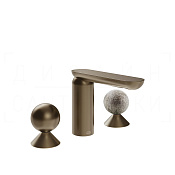 Gessi Perle Смеситель для раковины на 3 отв., без д/к, излив 13,2 см, цвет: coffee bronze brushed 74065#761