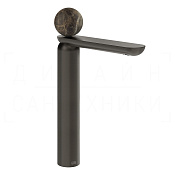 Gessi Perle Смеситель для раковины высокий, без д/к, излив 27,4 см, цвет: black metal brushed PVD 74104#707
