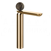 Gessi Perle Смеситель для раковины высокий, без донного клап., излив 27,4 см, цвет: warm bronze PVD 74104#735