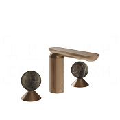 Gessi Perle Смеситель для раковины на 3 отв., без д/к, излив 13,2 см, цвет: copper brushed PVD 74115#708