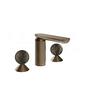 Gessi Perle Смеситель для раковины на 3 отв., без д/к, излив 13,2 см, цвет: coffee bronze brushed 74115#761