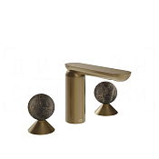 Gessi Perle Смеситель для раковины на 3 отв., без д/к, излив 13,2 см, цвет: deep bronze brushed PVD 74115#791