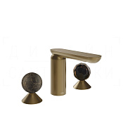 Gessi Perle Смеситель для раковины на 3 отв., без д/к, излив 13,2 см, цвет: deep bronze brushed PVD 74125#791