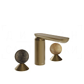 Gessi Perle Смеситель для раковины на 3 отв., без д/к, излив 13,2 см, цвет: deep bronze brushed PVD 74135#791