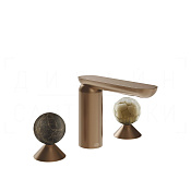 Gessi Perle Смеситель для раковины на 3 отв., без д/к, излив 13,2 см, цвет: copper brushed PVD 74145#708