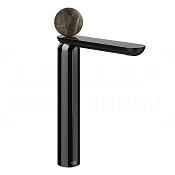 Gessi Perle Смеситель для раковины высокий, с донным клапаном, излив 27,4 см, цвет: black metal PVD 74153#706