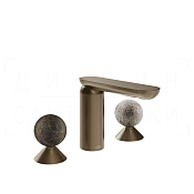 Gessi Perle Смеситель для раковины на 3 отв., без д/к, излив 13,2 см, цвет: coffee bronze brushed 74165#761