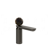 Gessi Perle Смеситель для раковины, без донного клап., излив 13,2 см, цвет: black metal brushed PVD 74202#707