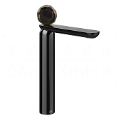 Gessi Perle Смеситель для раковины высокий, без донного клап., излив 27,4 см, цвет: black metal PVD 74204#706