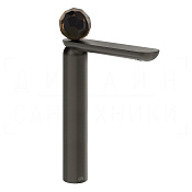 Gessi Perle Смеситель для раковины высокий, без д/к, излив 27,4 см, цвет: black metal brushed PVD 74204#707