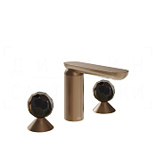 Gessi Perle Смеситель для раковины на 3 отв., без д/к, излив 13,2 см, цвет: copper brushed PVD 74225#708