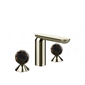 Gessi Perle Смеситель для раковины на 3 отв., без донного клапана, излив 13,2 см, цвет: nickel PVD 74225#720