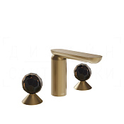 Gessi Perle Смеситель для раковины на 3 отв., без д/к, излив 13,2 см, цвет: warm bronze brushed PVD 74225#726