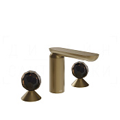 Gessi Perle Смеситель для раковины на 3 отв., без д/к, излив 13,2 см, цвет: deep bronze brushed PVD 74225#791