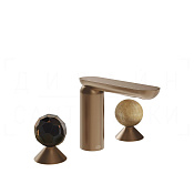 Gessi Perle Смеситель для раковины на 3 отв., без д/к, излив 13,2 см, цвет: copper brushed PVD 74235#708