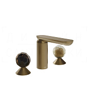 Gessi Perle Смеситель для раковины на 3 отв., без д/к, излив 13,2 см, цвет: deep bronze brushed PVD 74245#791
