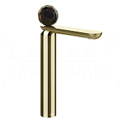 Gessi Perle Смеситель для раковины высокий, с донным клапаном, излив 27,4 см, цвет: brass PVD 74253#710