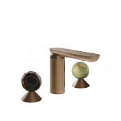 Gessi Perle Смеситель для раковины на 3 отв., без д/к, излив 13,2 см, цвет: copper brushed PVD 74255#708