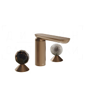 Gessi Perle Смеситель для раковины на 3 отв., без д/к, излив 13,2 см, цвет: copper brushed PVD 74265#708