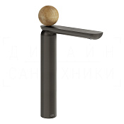 Gessi Perle Смеситель для раковины высокий, без д/к, излив 27,4 см, цвет: black metal brushed PVD 74304#707