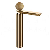 Gessi Perle Смеситель для раковины высокий, без донного клап., излив 27,4 см, цвет: warm bronze PVD 74304#735