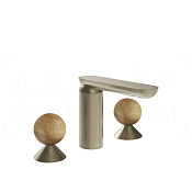 Gessi Perle Смеситель для раковины на 3 отв., без д/к, излив 13,2 см, цвет: finox brushed nickel 74335#149