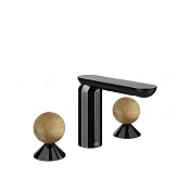 Gessi Perle Смеситель для раковины на 3 отв., без д/к, излив 13,2 см, цвет: black metal PVD 74335#706