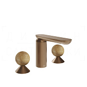 Gessi Perle Смеситель для раковины на 3 отв., без д/к, излив 13,2 см, цвет: copper brushed PVD 74335#708