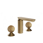 Gessi Perle Смеситель для раковины на 3 отв., без д/к, излив 13,2 см, цвет: warm bronze brushed PVD 74335#726