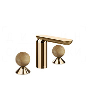 Gessi Perle Смеситель для раковины на 3 отв., без д/к, излив 13,2 см, цвет: warm bronze PVD 74335#735
